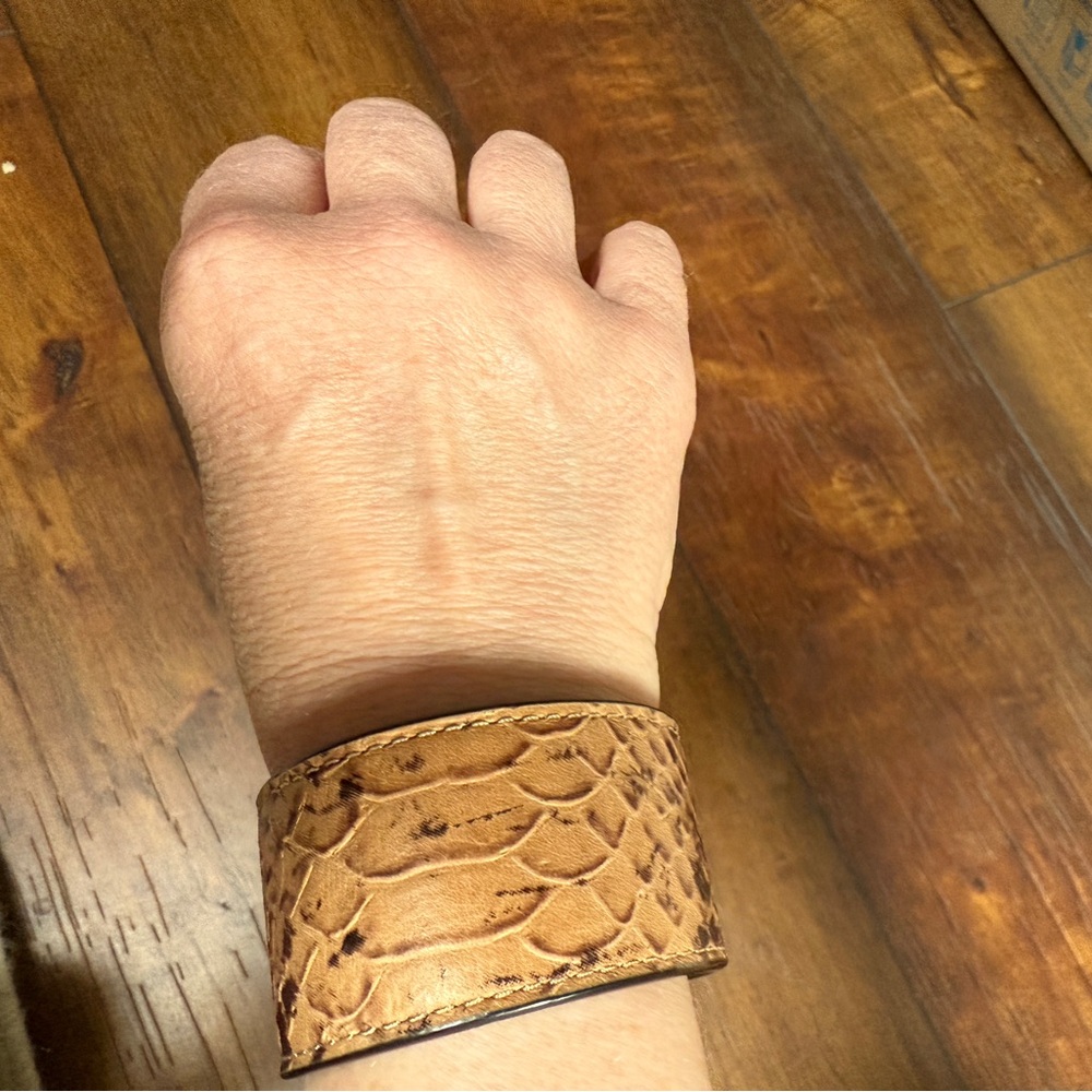 Coach leather bracelet with snake embossing